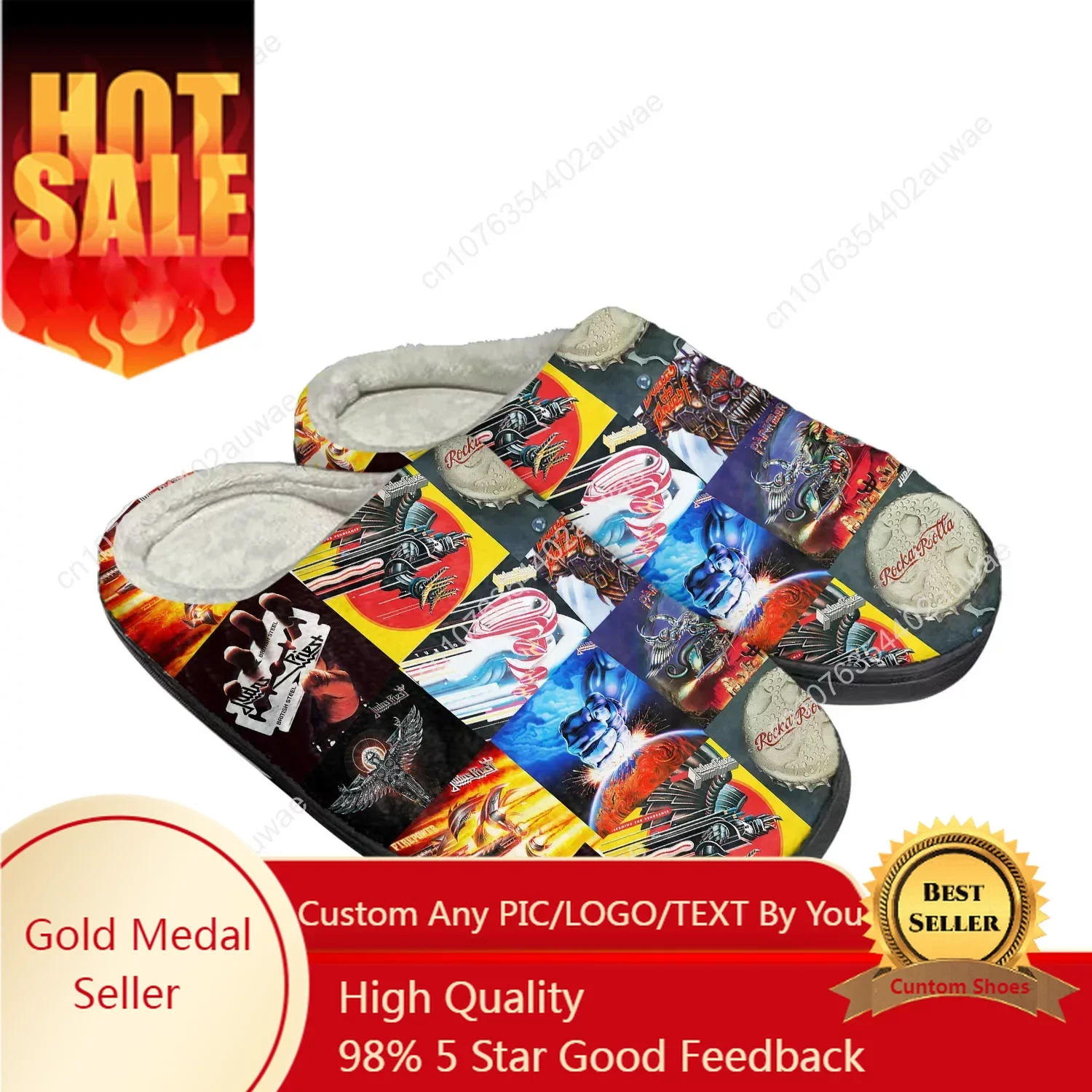 

Judas Priest Home Cotton Slippers High Quality Mens Womens Youth Boy Girl Plush Bedroom Keep Warm Shoes Custom Thermal Slipper