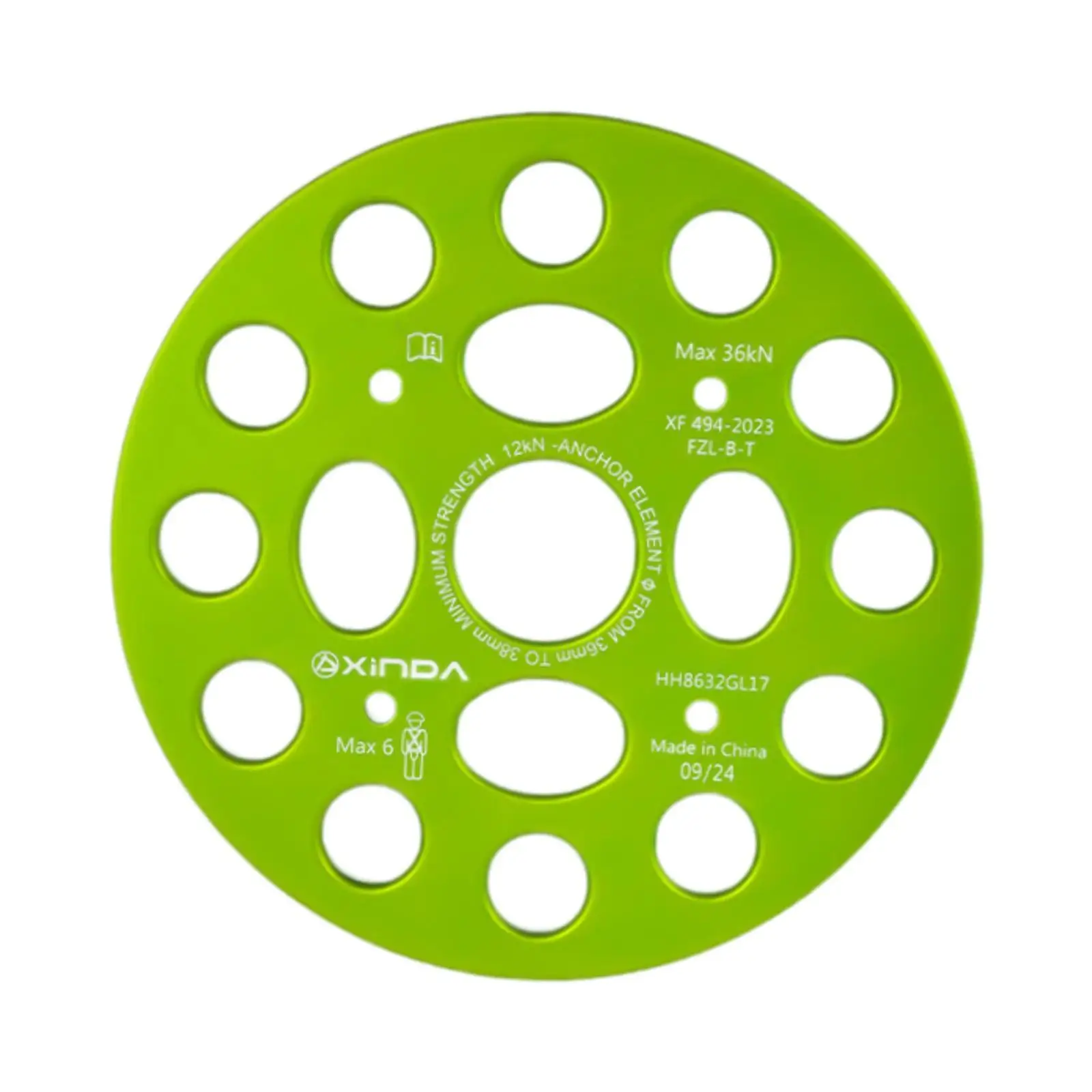 

Такелаговая пластина для лапы, анкерная страховка для скалолазания, система такелажа из алюминиевого сплава, круглая форма, 36 кН, альпинистское оборудование, многоя якорная пластина