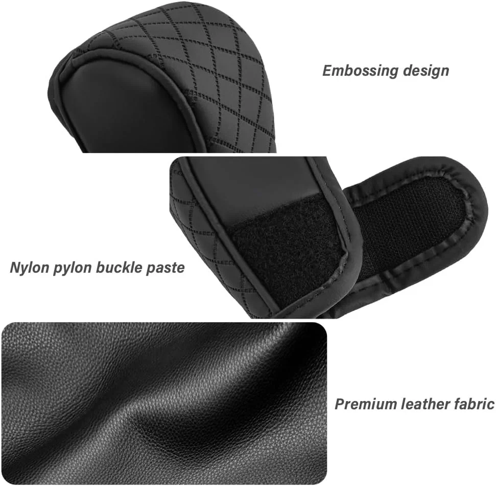 1pc Car Gear Shift Knob Cover Universal PU Leather Non-Slip Auto Parts Protective Driving Control Cover Car Shift Handle Cover image 5
