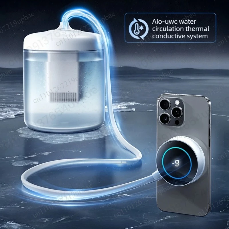 Low Noise Magnetic Water Cooling Phone Cooler Semiconductor Freezing Cooling for iPhone Gaming Live Streaming Heat Dissipator