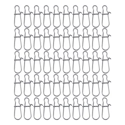 50Pcs Pesca Gourd Stainless Steel Lures Hooked Swivel Connector Swivel Lure Connector Fishing Snaps Clips Lock Snap Connector
