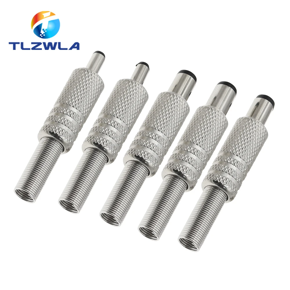 5PCS 5.5X2.5MM 5.5X2.1mm 4.8X1.7mm DC Power Jack Male Plug Metal Connector Adapter With Black Head 4.0*1.7mm 2.5*0.7mm