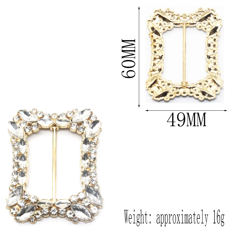 New 2PCS61 * 48MM Oval Square Alloy Water Diamond Pearl DIY Jewelry Accessories Gift Box Buckle Corner