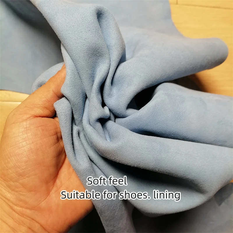 0.7/1mm Light Blue Frosted Skin. First Layer Leather. Real Leather Fabric. Handmade DIY For Inside. Shoes. The Whole Sheepskin.