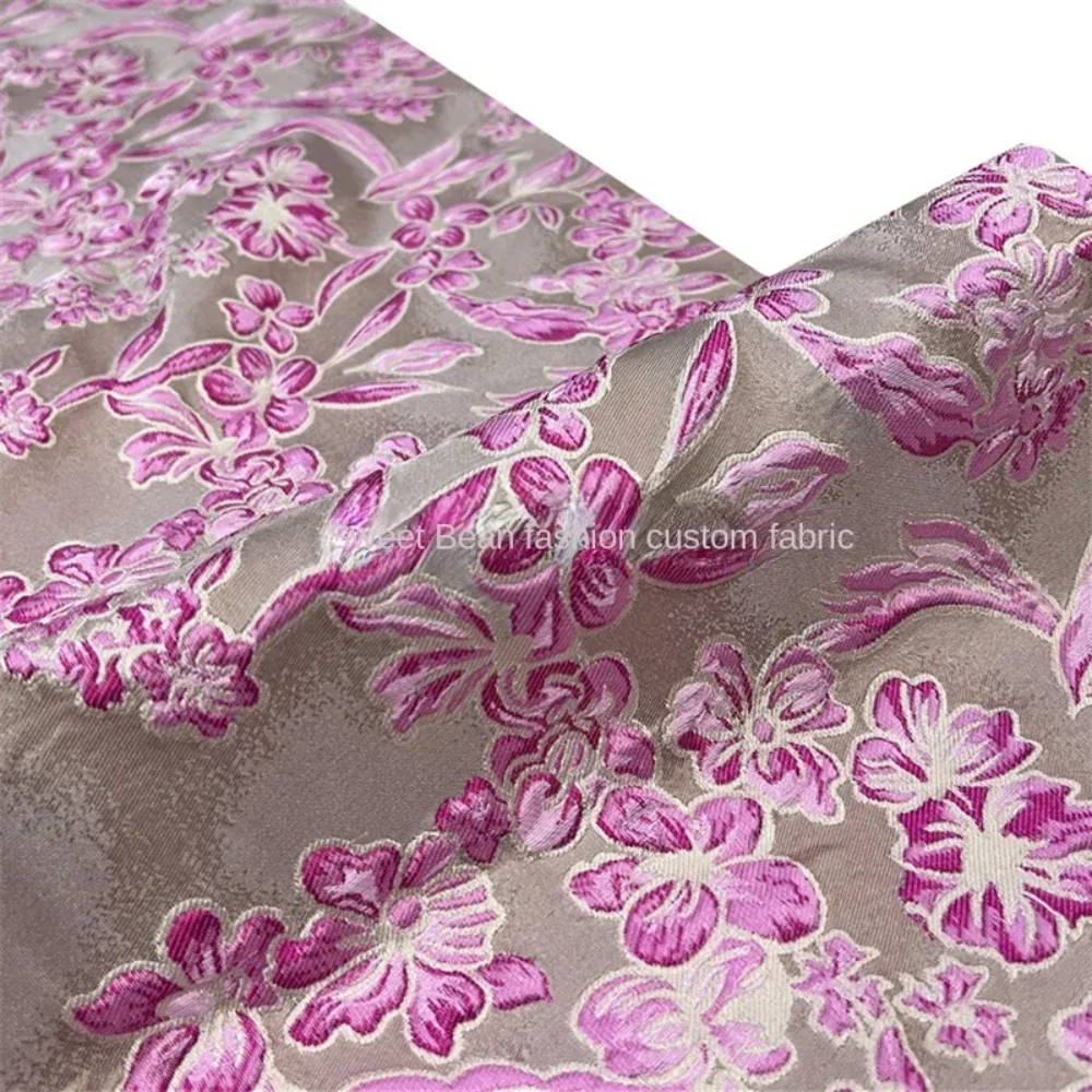 

Pink Relief Woven Jacquard Fabric for Diy Sewing Brocade Suit Jacket Fashion Apparel Windbreaker Set Cloth Fabrics Per Meter
