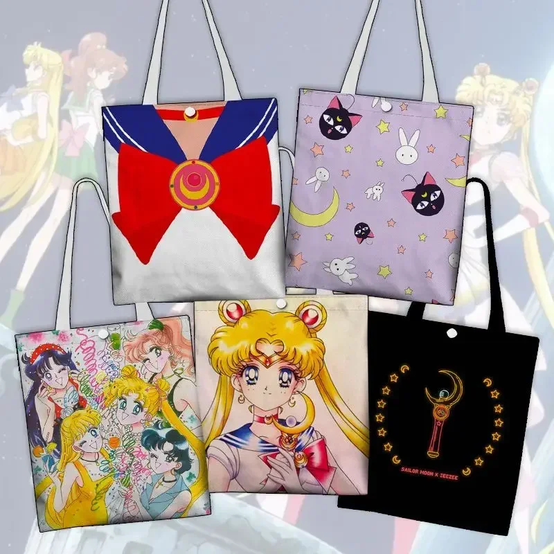 Sailor Moon Tsukino Usagi Rei Usagi anime peripheral double-sided canvas digital printing bag shoulder shopping bag gift