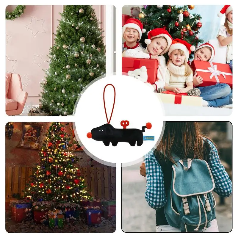 Ornements d'arbre de Noël pour chien, pendentif animal, porte-clés en peluche mignon, jouets en peluche colorés, chiot