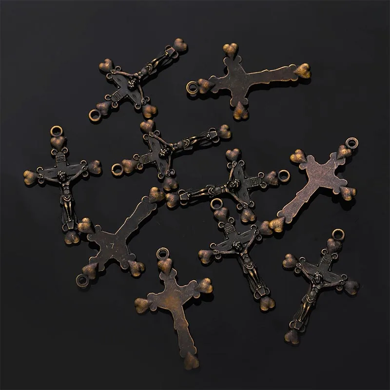 A variety of classic charm ancient bronze Catholic big cross pendant necklace bracelet metal accessories DIY jewelry production