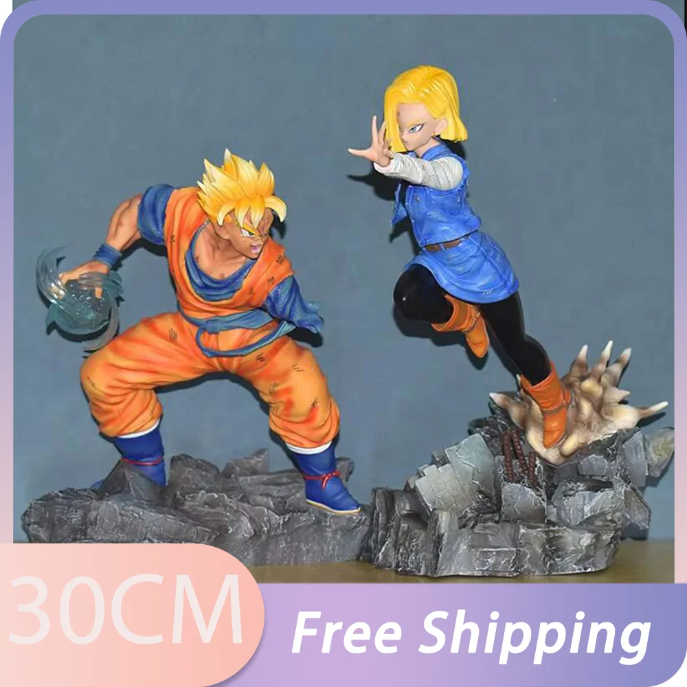 

Dragon Ball Gohan VS Android 18 Anime Figure Super Saiyan Son Gohan Figurine Model Collection Desk Decoration For Christmas Gift