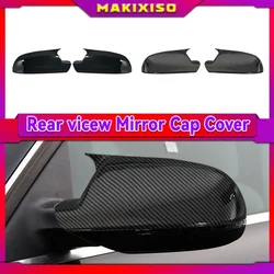 Carbon Look black full replacement with clips car door side mirrors caps rearview mirror cover for Audi A4 A5 B8.5 A3 A6 C6 Q3