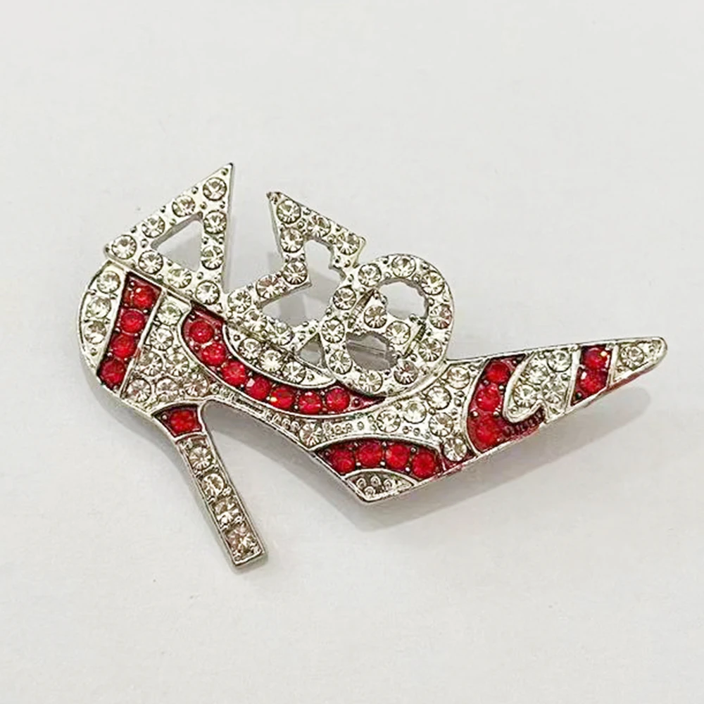 Delta Sigma Sorority Women's Red and White Heel Pin