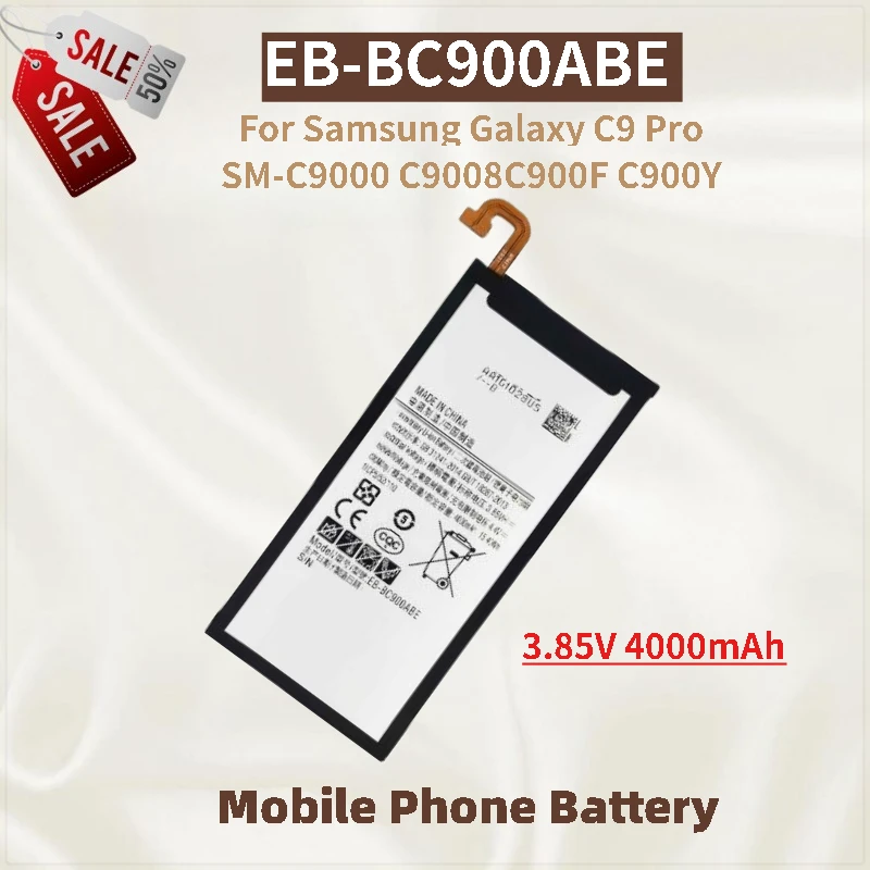 

High Quality Phone Battery EB-BC900ABE 3.85V 4000mAh For Samsung Galaxy C9 Pro SM-C9000 C9008 C900F C900Y Replacement Battery