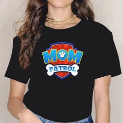 Mom Patrol T-Shirt Family Birthday Gift Mothers Day Harajuku Daily Casual Streetwear Plus Size Women Ladies Top