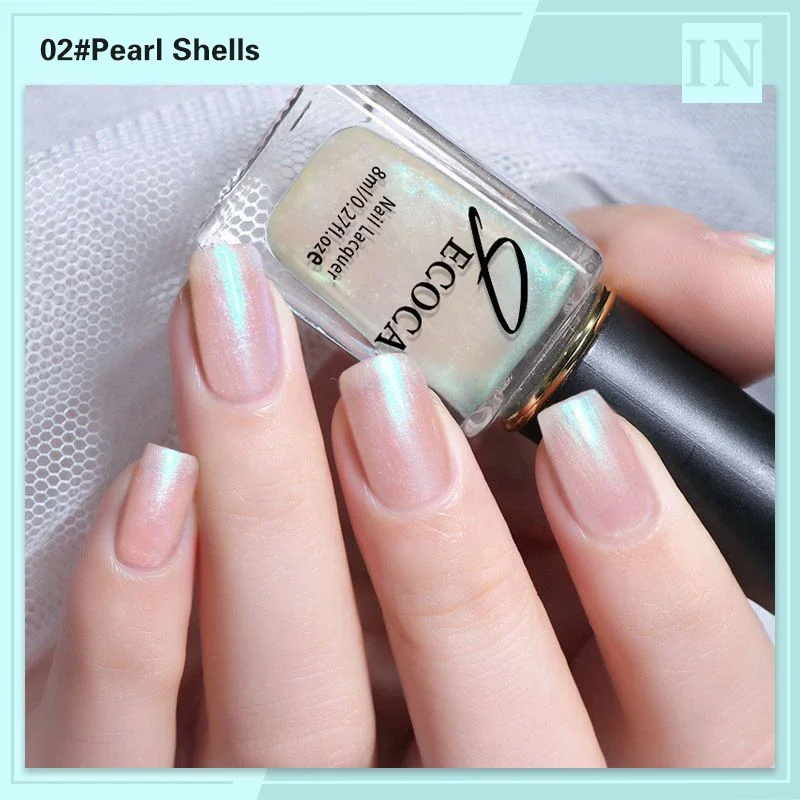 Colorful Nail Polish Lasting Bake Free Non Peelable Nail Polish Laser Varnish Shining Glitter Nails 3-in-1 Water Based Nail Art