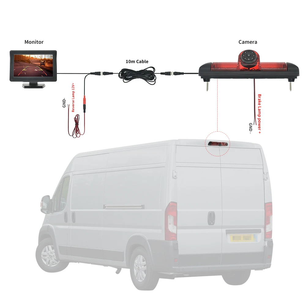 Parking Auto Achteruitrijcamera CCD HD Remlicht 4.3 Inch Monitor voor FIAT Ducato CITROEN Jumper PEUGEOT Boxer 2006-2015