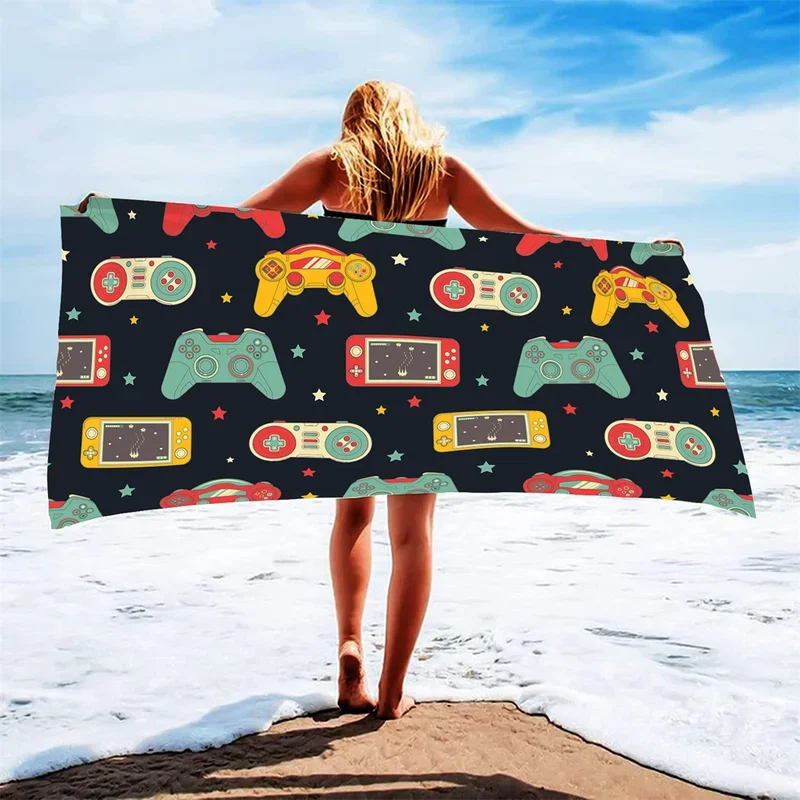 Game Controller Microfiber Beach Towel, Absorbent Swimming Towel, Lightweight, Quick Drying Pool Towel, Perfeito para homens e mulheres