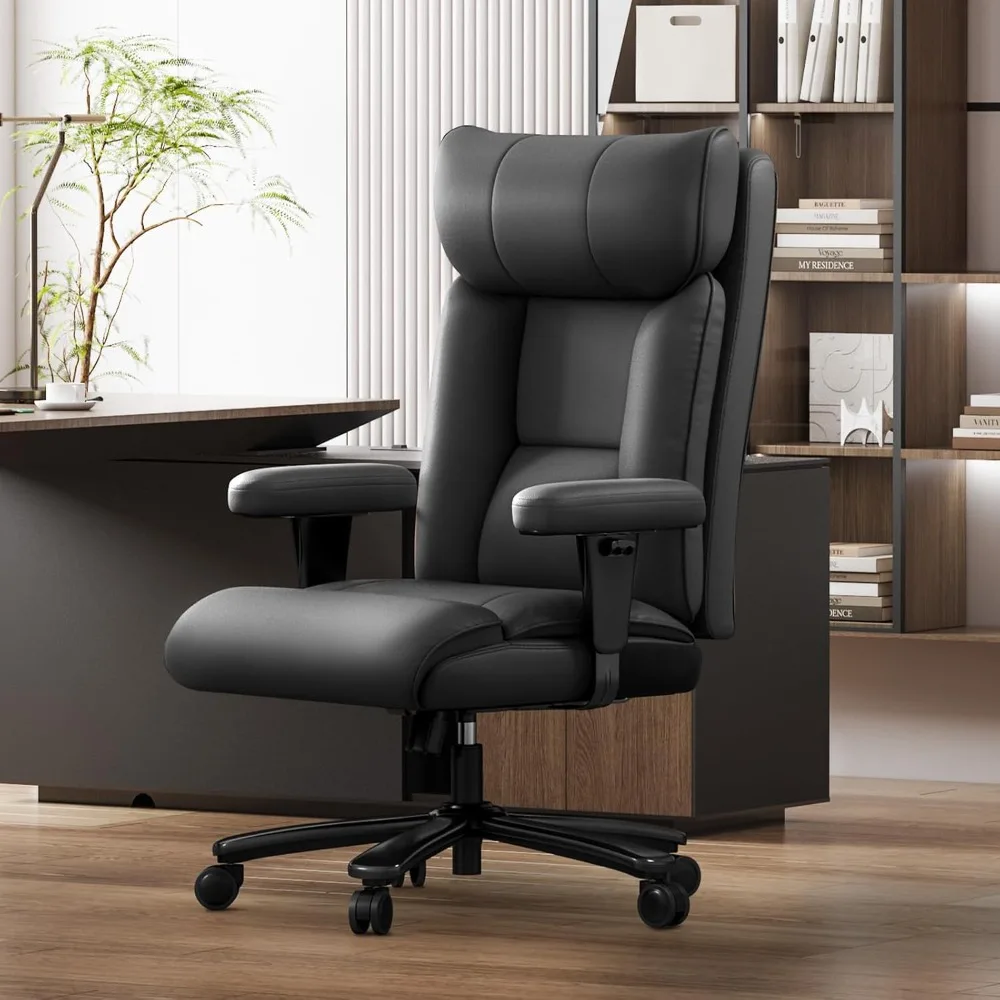 

Office Chair,Ergonomic Big and Tall Office Chair 750LBS,High Back Leather Gaming Chair,Wide Executive Chair with Lumbar Support