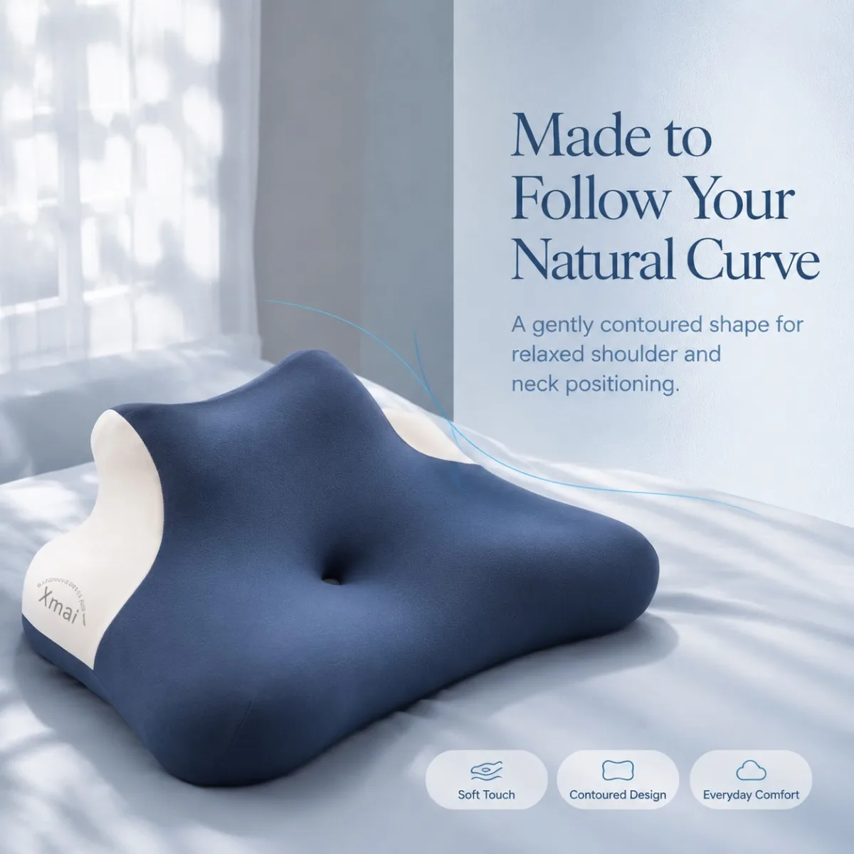 Premium Cool Silk Memory Cotton Pillow with Multi Functional Play Pillow, Neck Protection Pillow, Bedhead Cushion