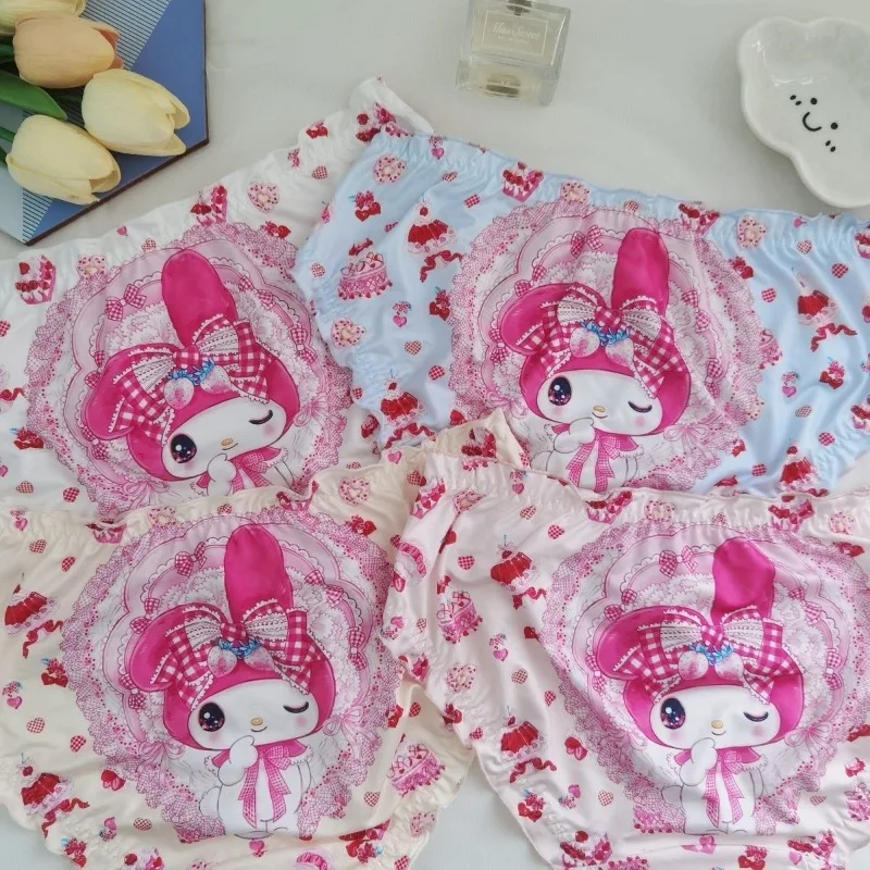 

M L XL Anime Y2K My Melody Underpants Sexy Lace Underpants High Quality Cotton Velvet Is Soft and Comfortable Cute Girl Gifts