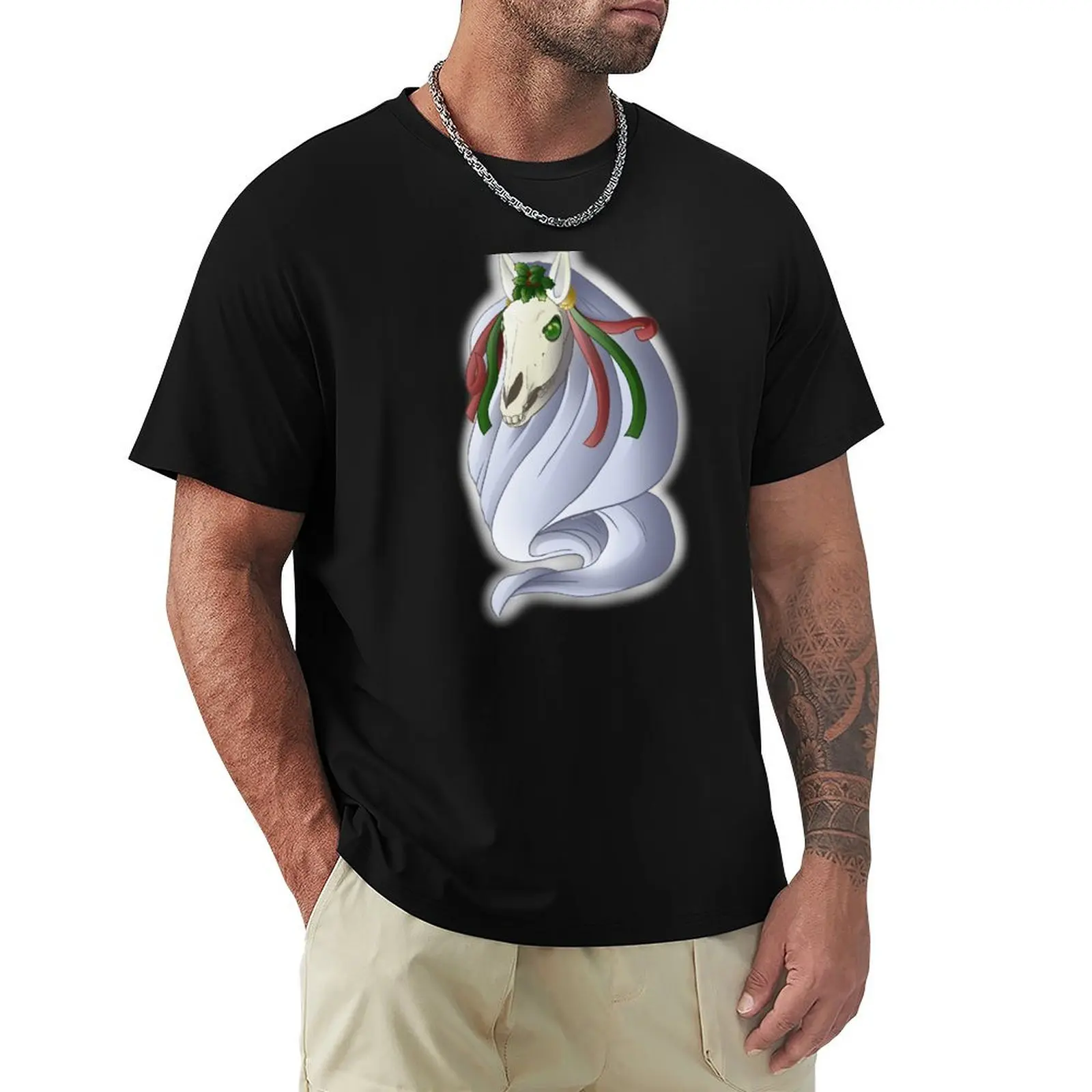 Mari Lwyd Floating T-Shirt Lightweight Print T-Shirt