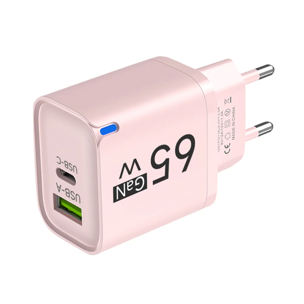 GaN 65W USB Charging Charger Type C Quike Charging Cellphone Adapter Travel Adapter For iPhone 16 15 14 Samsung Xiaomi Huawei