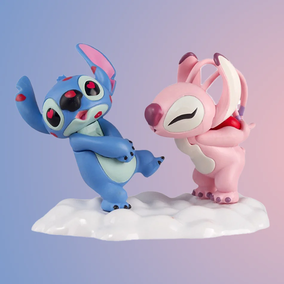 Disney-figuras de acción Kawaii de Lilo Stitch para niños, estatua de modelo de colección de flocado, regalo sorpresa