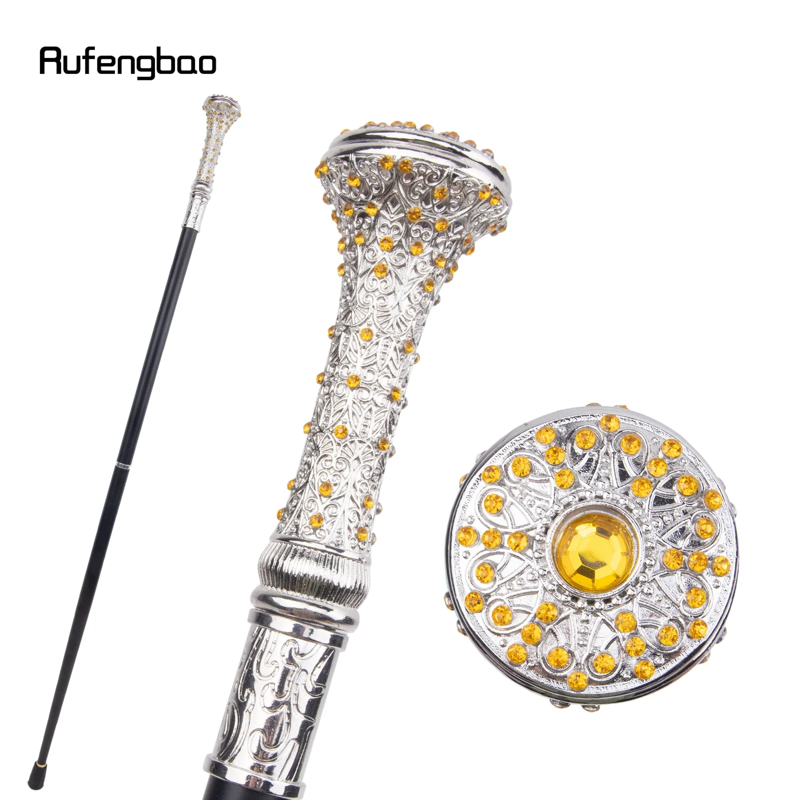 White Yellow Artificial Diamond Cane Stage Cane Decorative Stick Decorative Cane For Cosplay And Parties, For Cosplay & Party