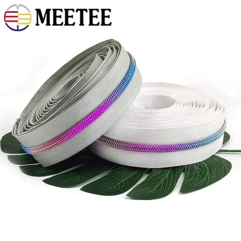 2/5/10Meters 5# Nylon Zippers with Zip Head RoseGold Teeth Zipper Coil Tape for Bags Clothes Repair Kit DIY Sewing Accessories