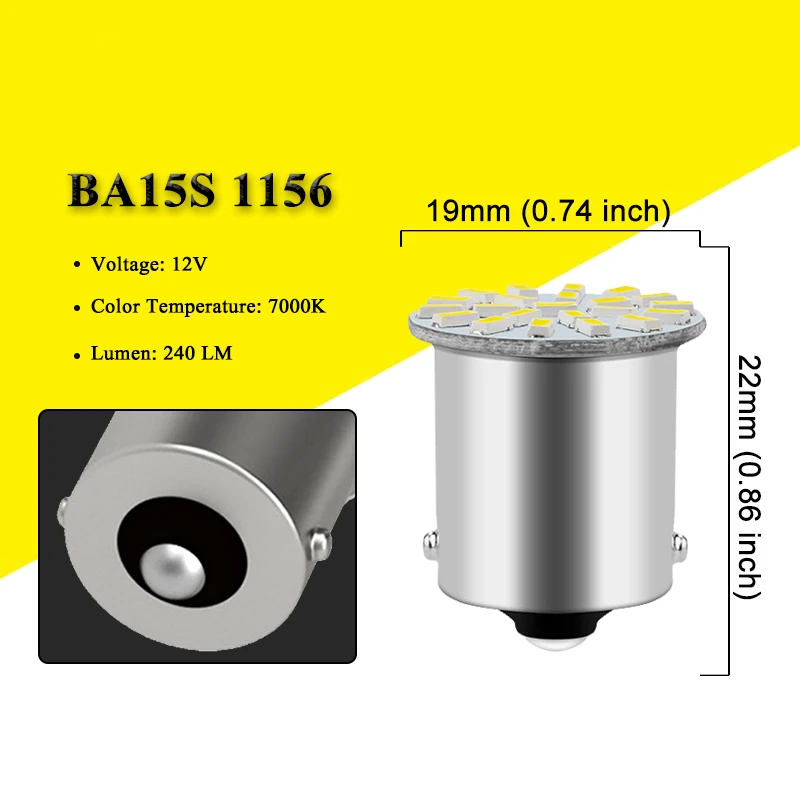 2/6/10 Stuks P21/5W 1157 Bay15d 1156 Ba 15S Led Lamp 12V 3014 22smd 7000K Wit Auto Richtingaanwijzer Parkeerrem Achteruitrijlichten