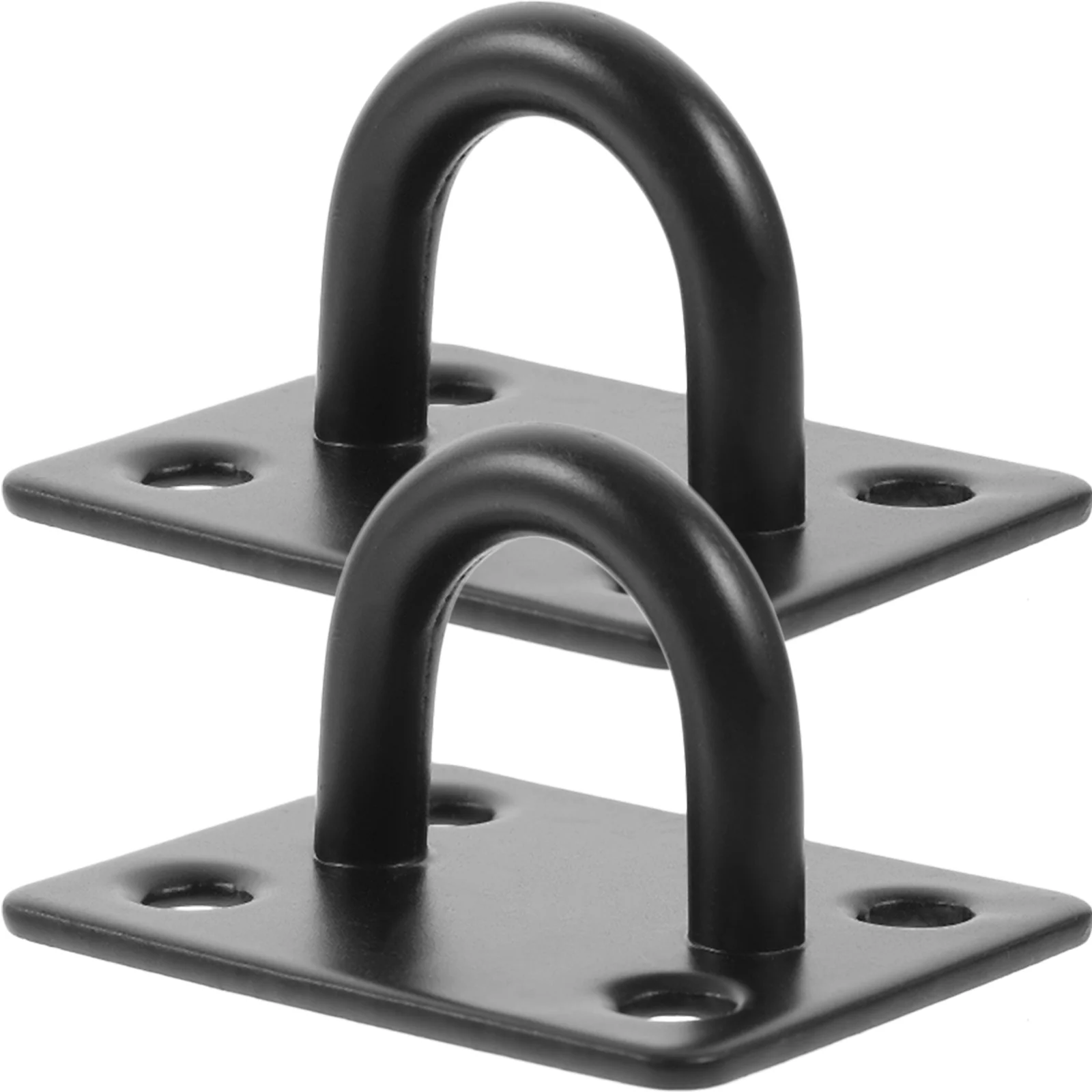 

2 Pcs Fixed Hammock Hooks Heavy Duty Ceiling Anchor Door Latch Black Stainless Steel Pad Plate