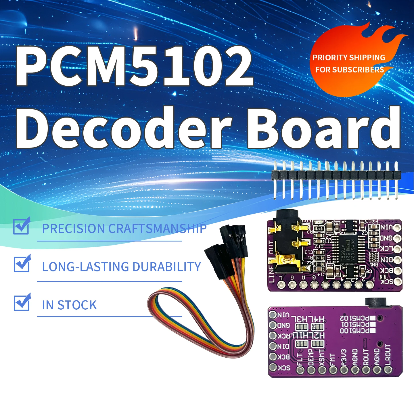 1-10PCS Interface I2S PCM5102A DAC Decoder GY-PCM5102 I2S Player Module For Raspberry Pi pHAT Format Board Digital Audio Board