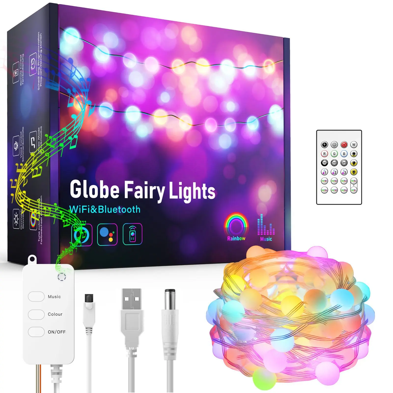 

Tuya Smart WiFi Led Strip USB LED Colorful Fairy Light String App Voice Remote Control Work with Alexa Google Home 10M