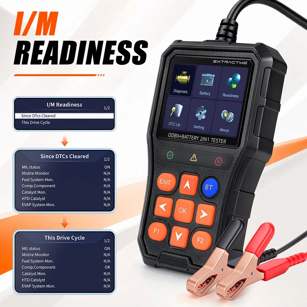 2026 Auto OBD2 Scanner Diagnostic Tool Code Reader Battery Tester  for 12V/24V Vehicles Support 14/25 Languages APP Bluetooth