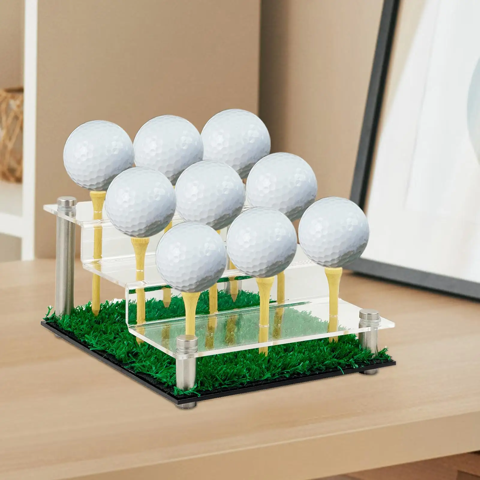 حامل كرة الجولف عرض مجموعة كرات الجولف تخزين المعدات الرياضية لخزانة وضع الكرة اللينة والتنس لاكروس