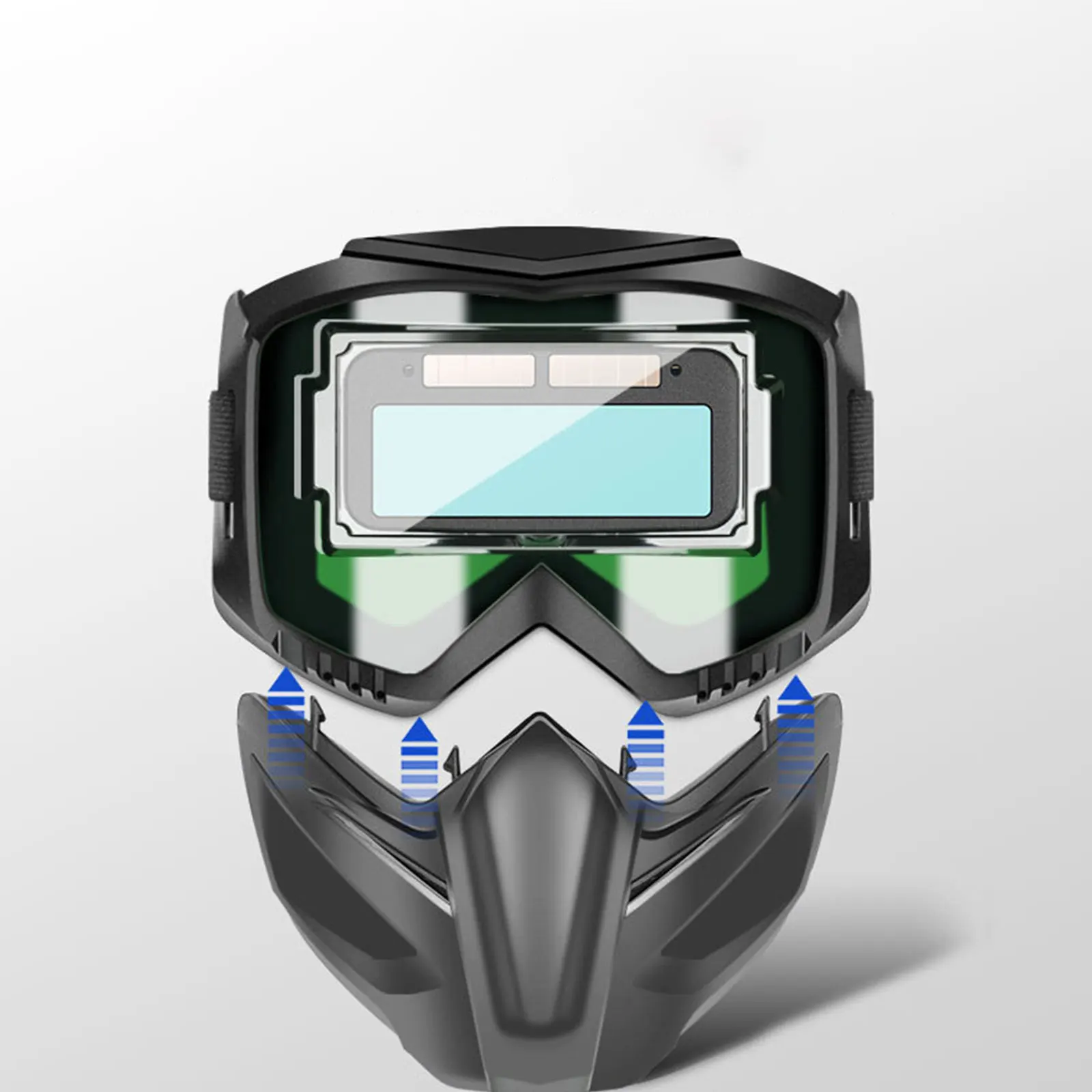 Lunettes de soudage à assombrissement automatique, écran facial, degré de poussière, équipement de protection confortable pour le travail, masque de protection qualifiée ale