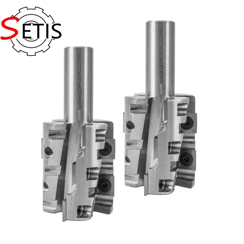 SETIS Woodworking End Mill Tenon Cutter CNC Router Bits Replaceable Carbide Inserts Professional Grade for Precision Cutting