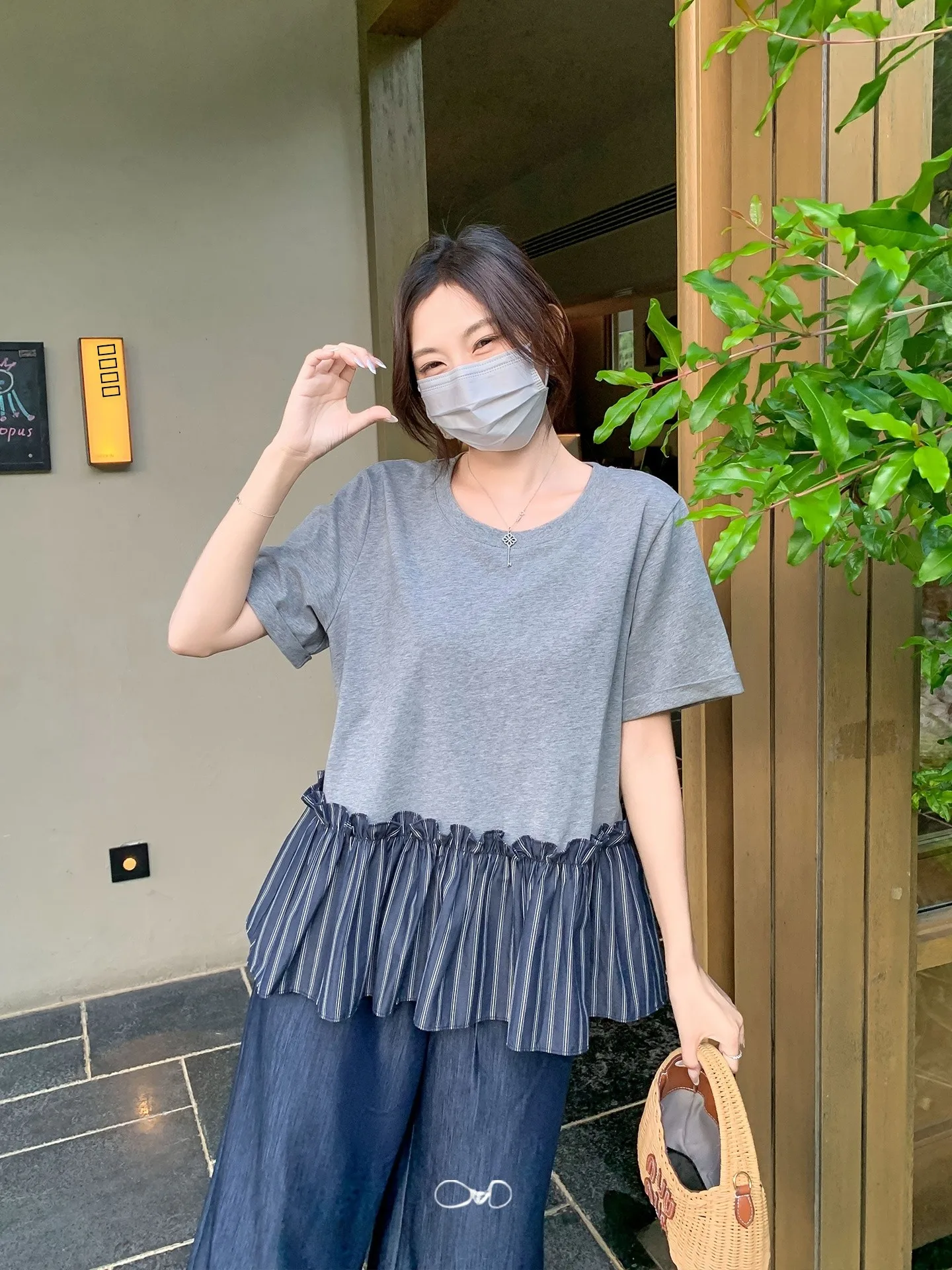 

Повседневная свободная женская футболка больших размеров с коротким рукавом, круглым вырезом, в стиле пэчворк, летний топ, корректирующий фигуру, удобный для тела