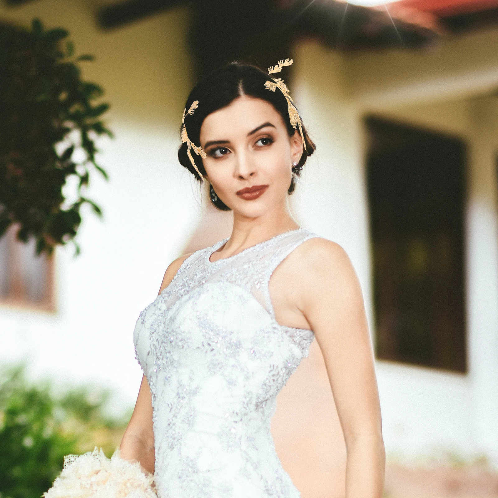 Corona de hojas elegante para novia, boda, fiesta de graduación, diadema nupcial ligera ajustable, Tiara, accesorio para el cabello, hoja de estilo barroco