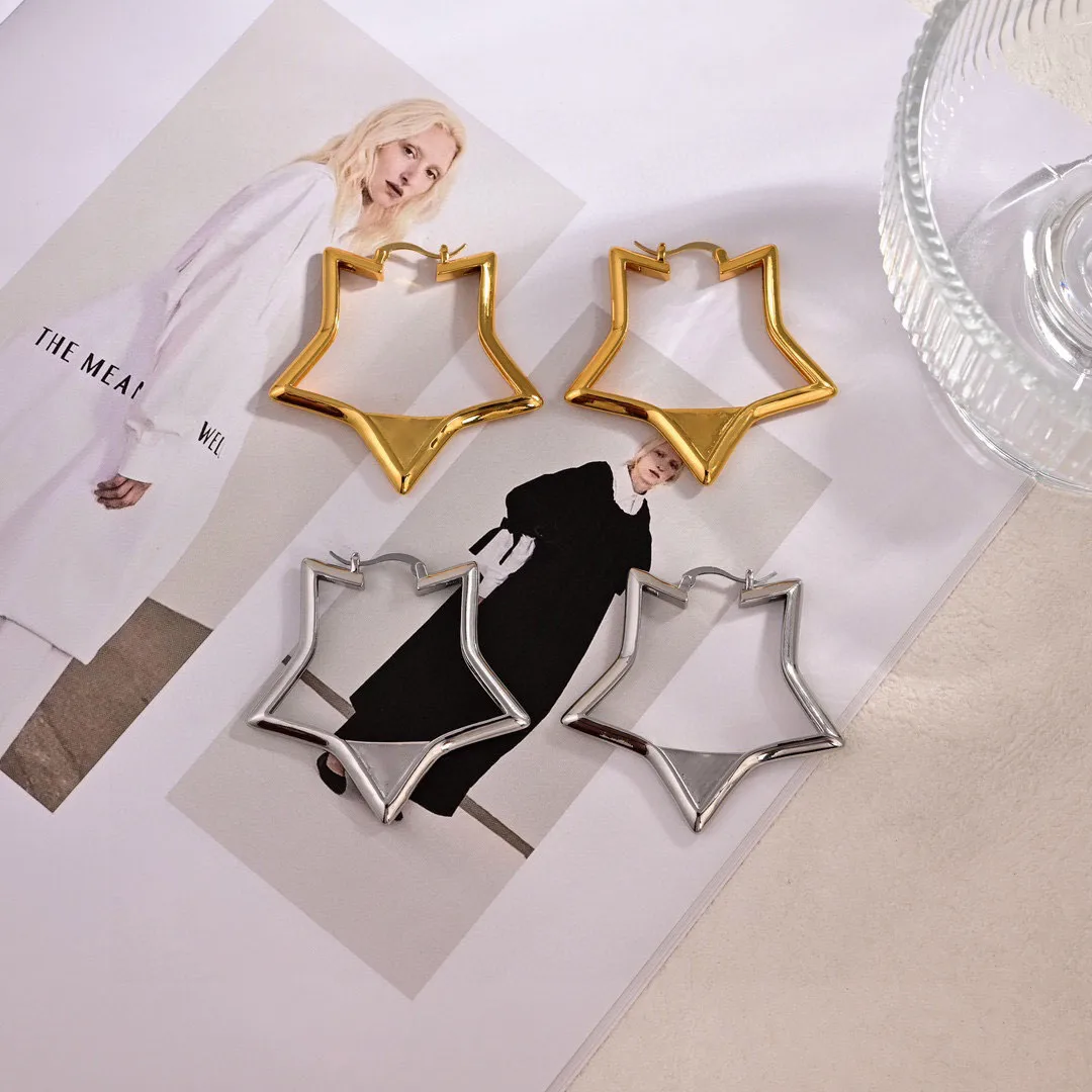 

Y2K Linear Pentagon Geometric Hoops Earring For Women