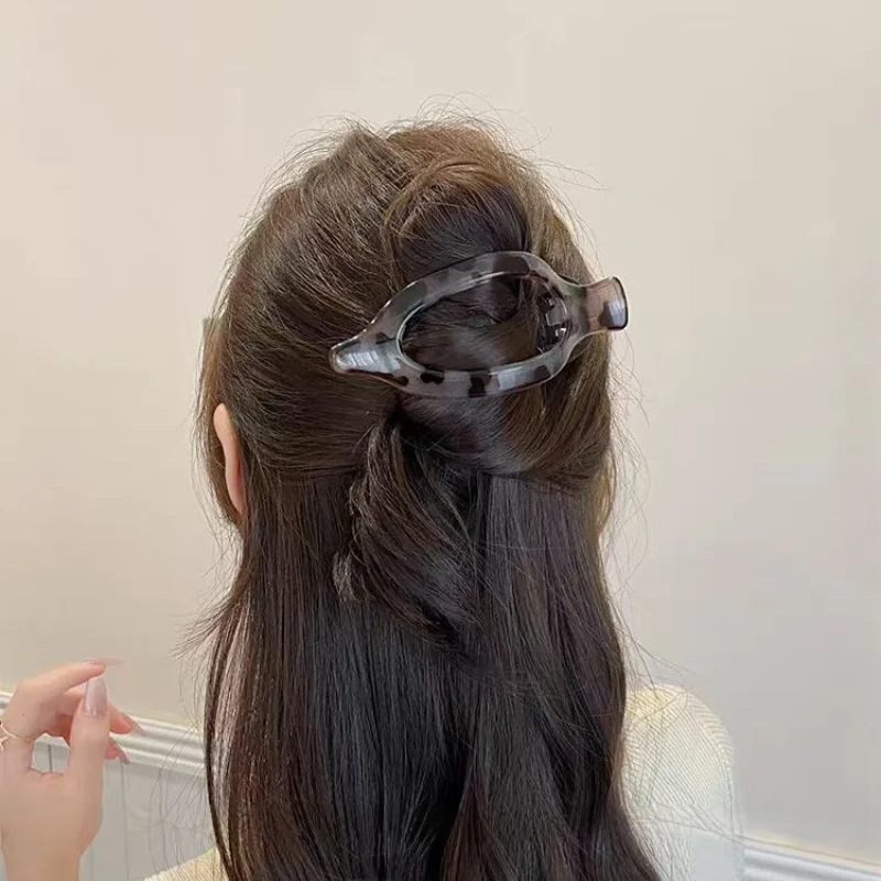 2pcs/3pcs New Large Hair Claw Clip Simple Bun Maker Duckbill Hair Clip for Ponytail Updo Leaf Shape Grab Hairclips for Women