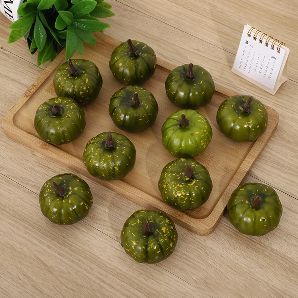 

18 Pcs Mini Pumpkins Foams Props Light Red Halloween Decorations Pumpkin Model Fall Artificial Decor Home Centerpiece