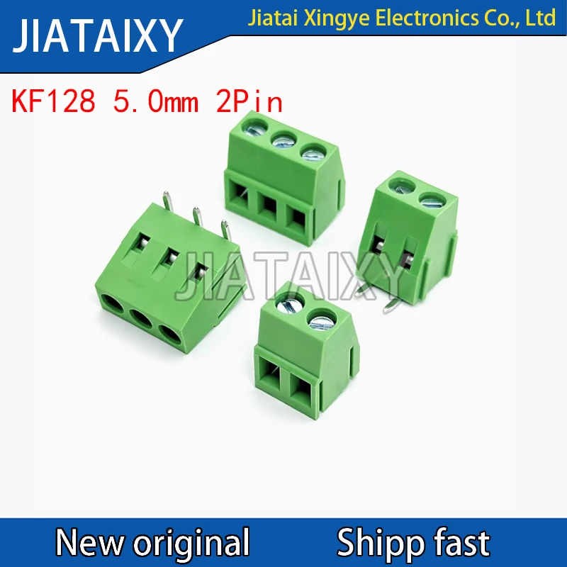 

100PCS KF128 5.0mm PCB Screw Terminal Block Connector 2Pin Terminals 380V 10A