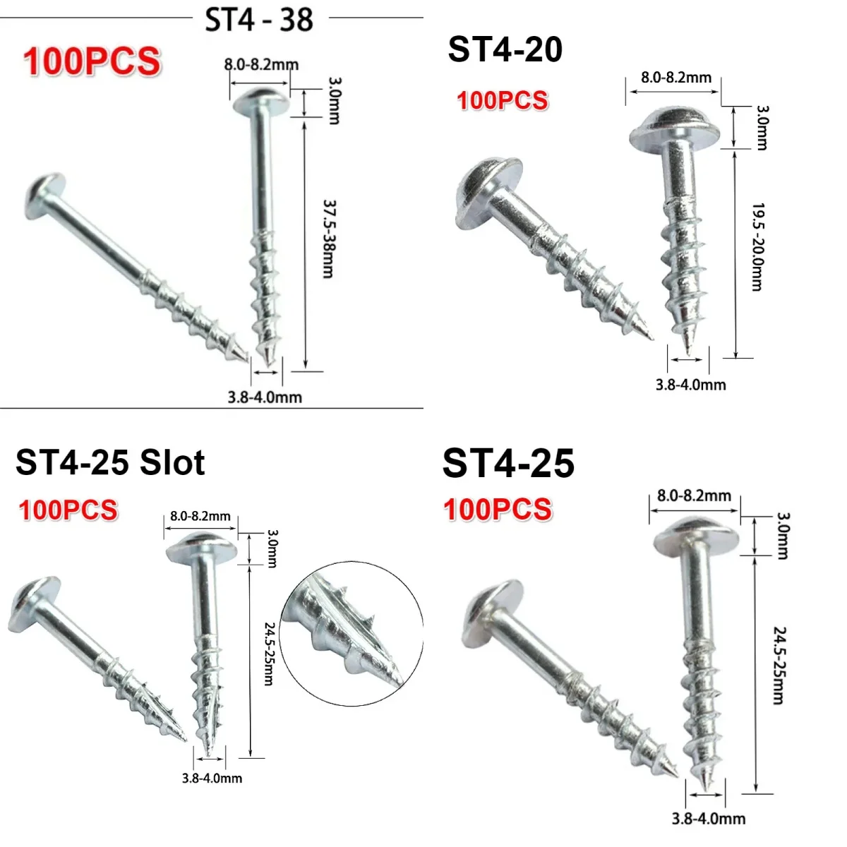 100 Uds. Tornillos Phillips dedicados para perforación de agujeros oblicuos con tornillos para agujeros de bolsillo chapados en Zinc para plantilla para agujeros de bolsillo para carpintería