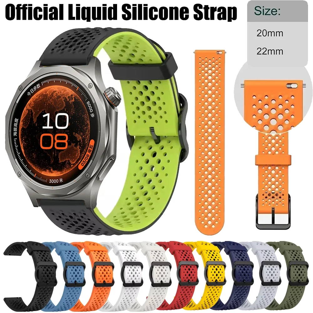 20mm 22mm Official Liquid Silicone Strap for OPPO Watch X3 X2 X Original Breathable Bracelet for Xiaomi Watch 5 S5-4-3-2 Correa