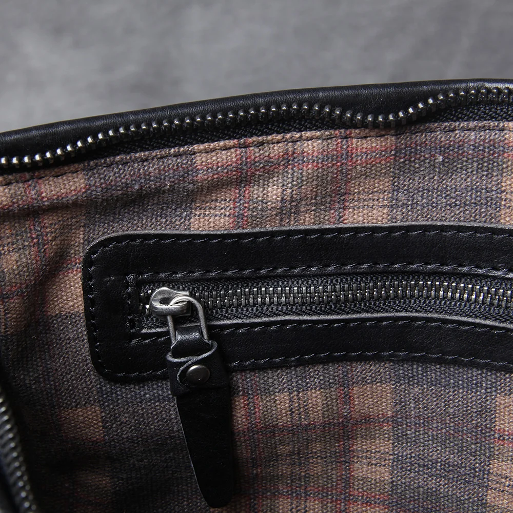 S.WORKER Retro-Clutch aus Vollnarbenleder für Herren | Handtasche aus Used-Leder mit Handgelenkschlaufe – Detail 19