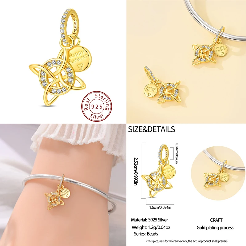 The New 925 Sterling Silver Eternal Love Beaded Pendant Is Suitable for Snake Chain Bracelets, Suitable for Women's DIY Beads, A