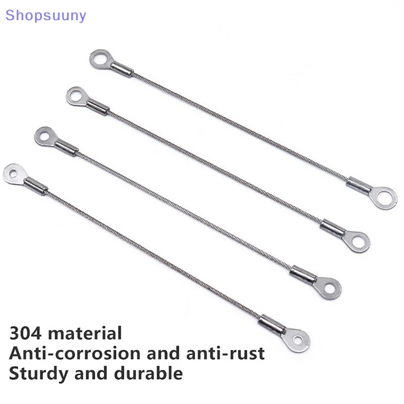 [SU]5Pcs Stainless Steel Wire Rope Cable M4 Hole End 1.5mm Wire Rope Cable For Various Products' Anti Fall Safety Ropes[SU]