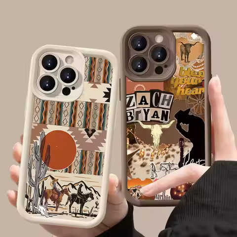 Western Vintage Desert Horse Pattern Case For Samsung Galaxy A06 A26 A36 A33 A25 A16 A34 S25 Ultra S24 FE S23 S22 S21 Plus Cover