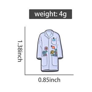 Jas Lab Bunga Pin Enamel Seragam Perawat Dokter Kustom Bros Lencana Kerah Hadiah Perhiasan Medis Kartun untuk Teman Anak-anak 10 bros dokter penjualan terbaik - №