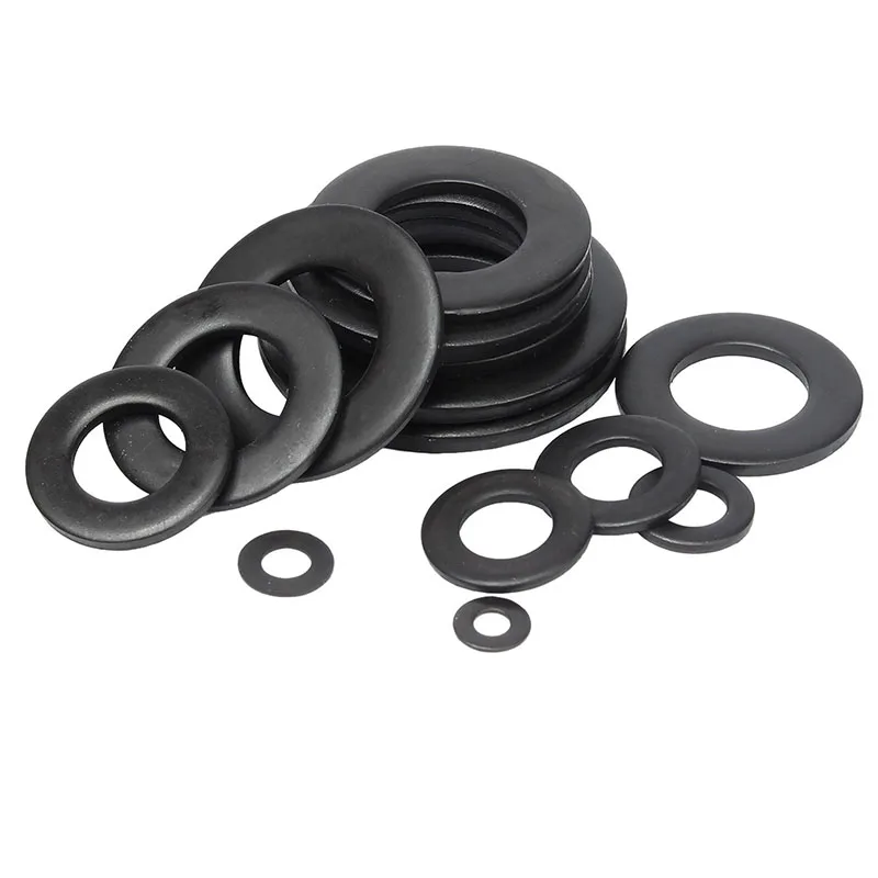 M2 M2.5 M3 M4 M5 M6 M8~M30 Black 304 Stainless Steel Flat Washer Enlarged Super Thin Flat Plain Gasket Circular Plain Gasket